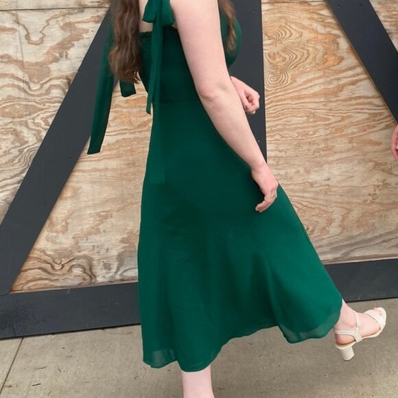 Reformation Twilight Dress - Emerald - Size 6 - Picture 2 of 3